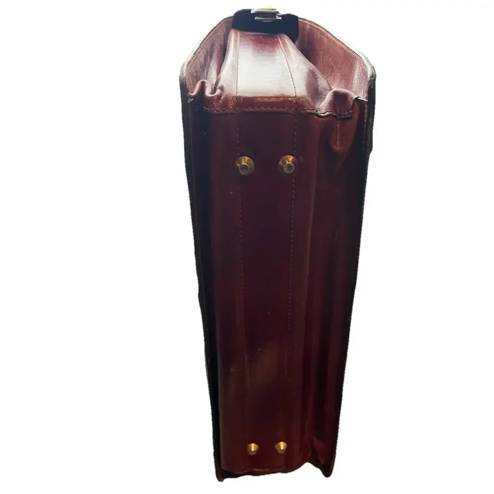 Bosca Old Leather Partners Briefcase Burgundy With Key